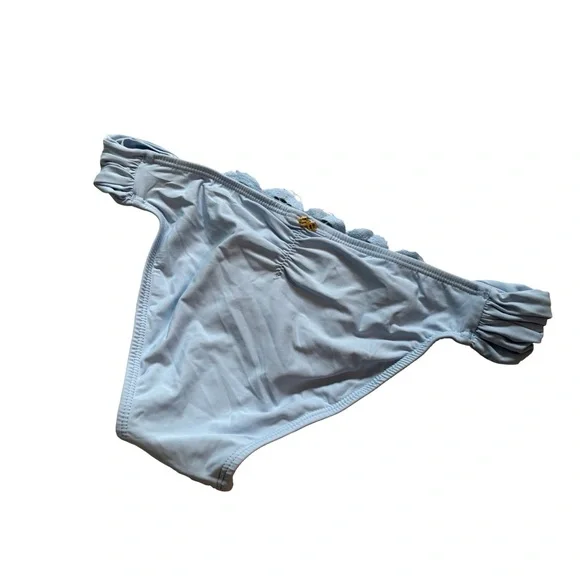 Pilyq Pebble Blue Lace Fanned Full Bikini Bottom - Picture 8 of 11